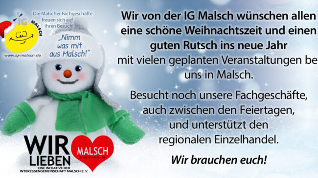 Frohe Weihnachten und einen guten Rutsch