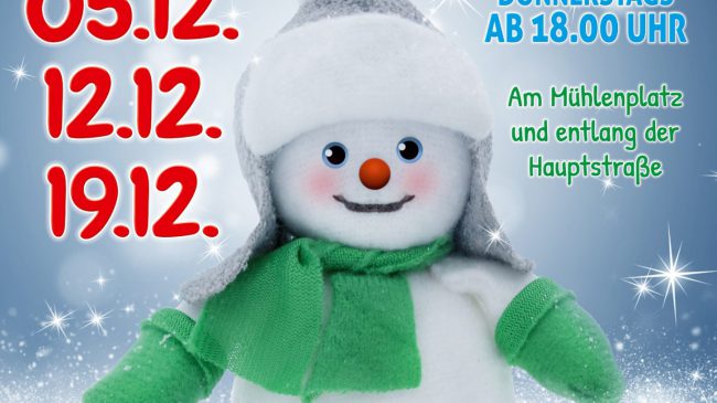 Malscher Straßenweihnacht immer donnerstags am 05.12. + 12.12. + 19.12.2019