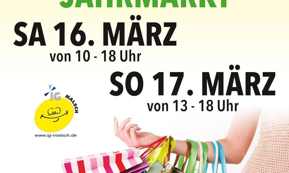 16.-17.03.2019 Verkaufsoffener Sonntag mit Jahrmarkt und vielen Aktionen entlang der Hauptstrasse