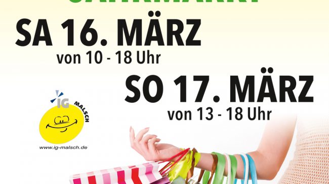 16.-17.03.2019 Verkaufsoffener Sonntag mit Jahrmarkt und vielen Aktionen entlang der Hauptstrasse