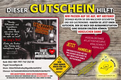 PIXELBRETT Gutschein ~ MALSCH hilft!